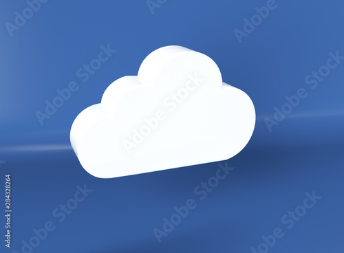 Cloud Computing Symbol Isolated. 3D rendering