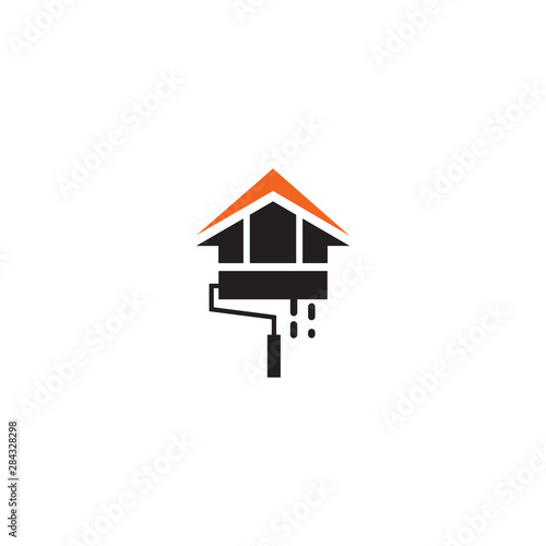 Home painter icon logo design vector template