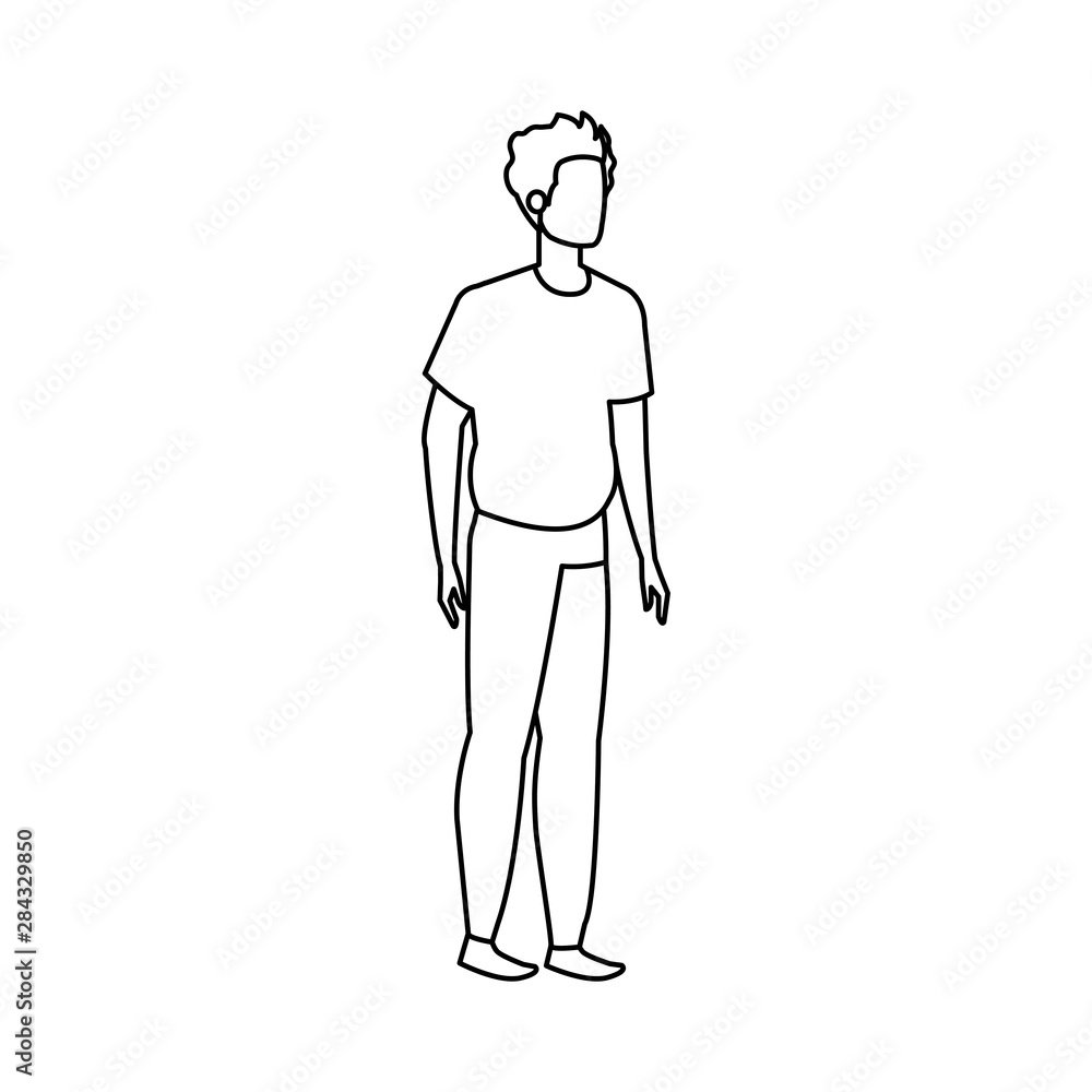 young and casual man character young and casual man character