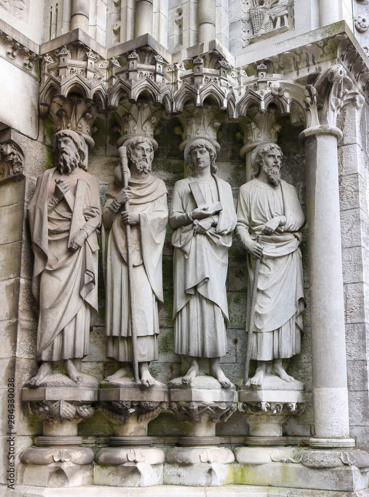 Saint Fin Barre's Cathedral is cathedral in the city of Cork, Ireland. Front entrance sculpture