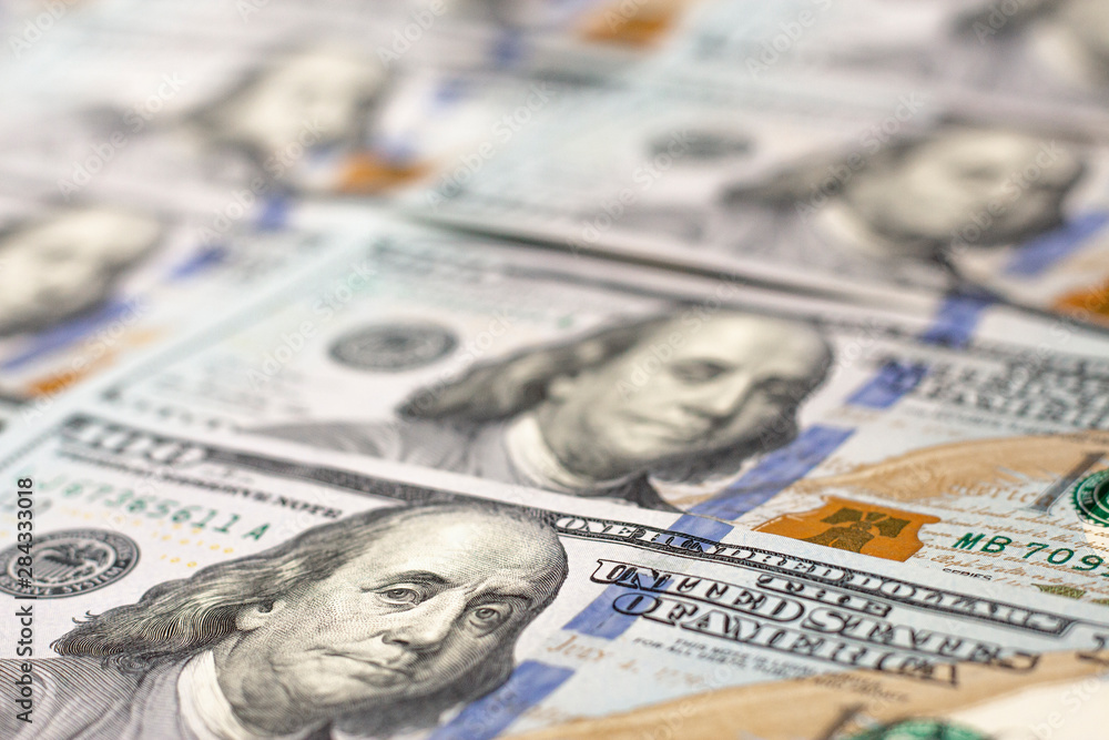 100 US dollar bills background. Money cash currency for economy news. 100 US dollar bills background. Money cash currency for economy news.