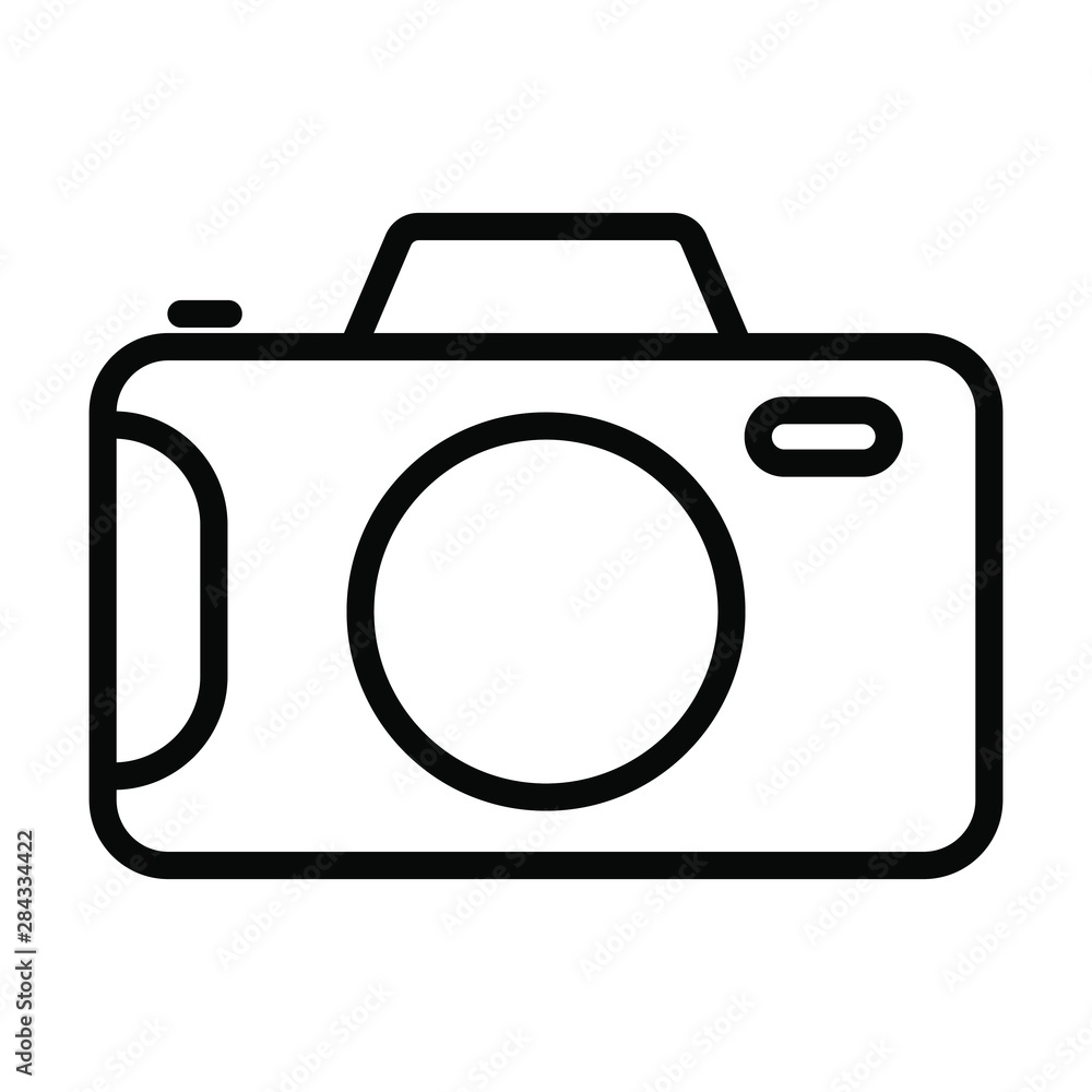 Photo camera vector icon, line icon Photo camera vector icon, line icon