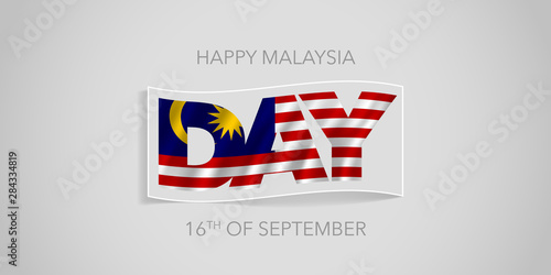 Happy Malaysia day vector banner, greeting card