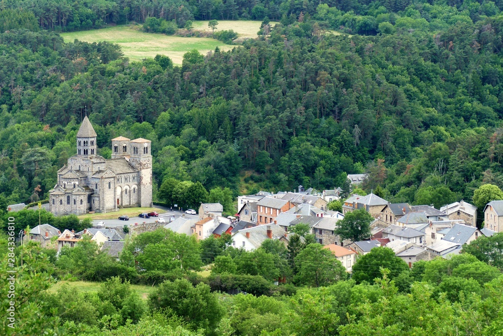 Vue panoramique du village de Saint-Nectaire, Puy-de-dôme, France
