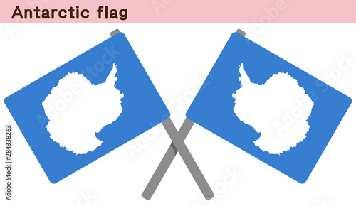 交差した南極旗