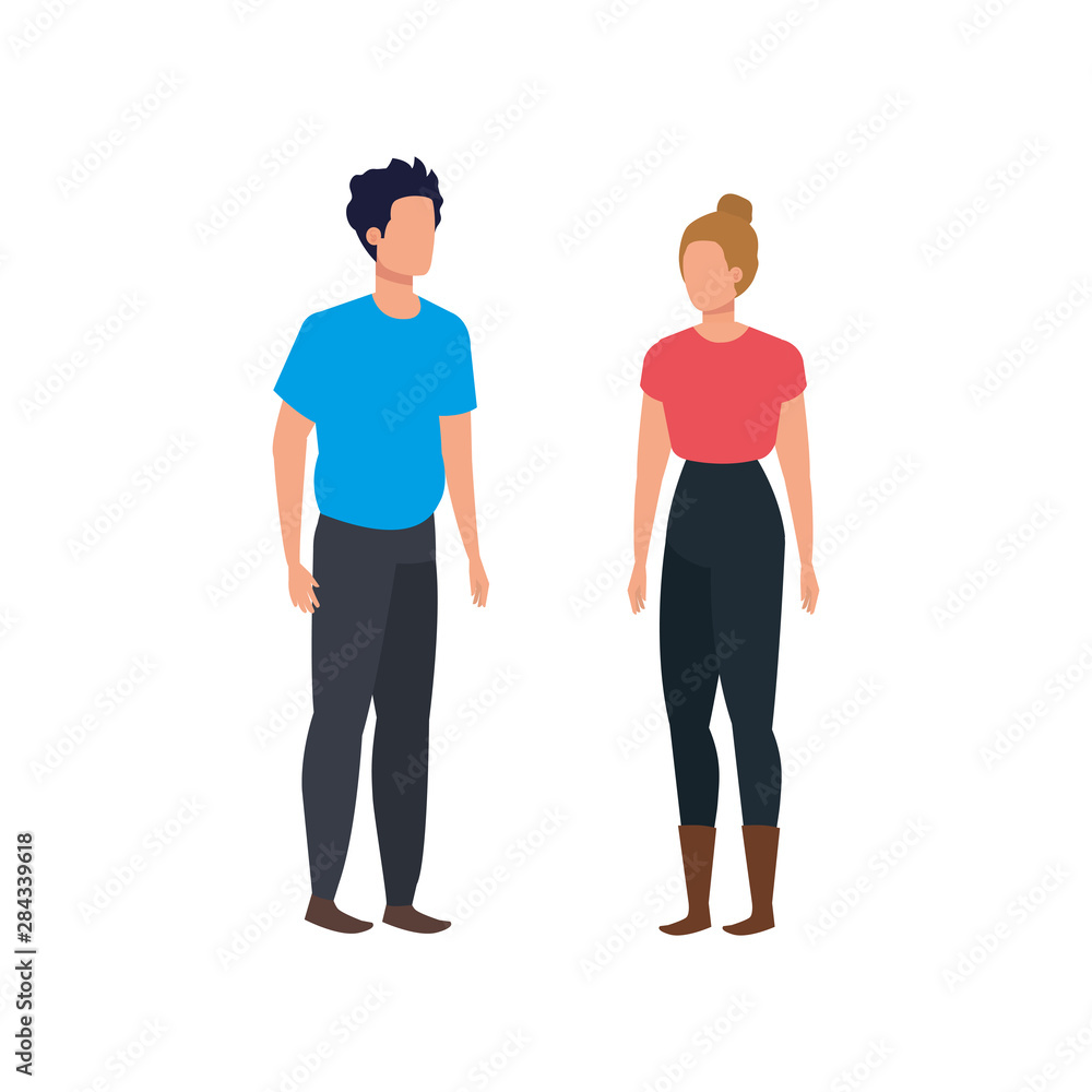 young lovers couple avatars characters young lovers couple avatars characters
