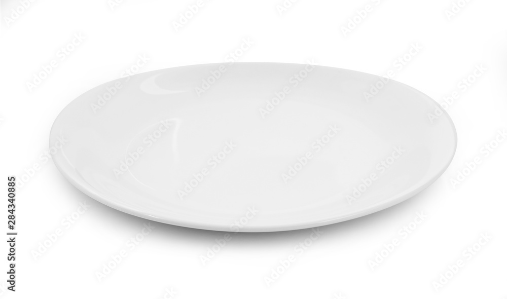 white plate isolated on white background. white plate isolated on white background.