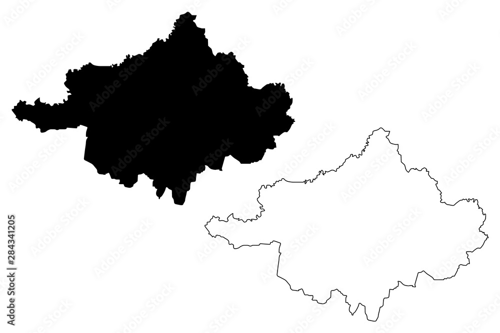 Szabolcs-Szatmar-Bereg County (Hungary, Hungarian counties) map vector illustration, scribble sketch Szabolcs-Szatmár-Bereg (Szabolcs Szatmar Bereg) map