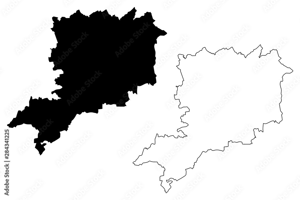 Vas County (Hungary, Hungarian counties) map vector illustration, scribble sketch Vas map