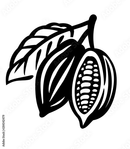 Cocoa Beans black Icon on white