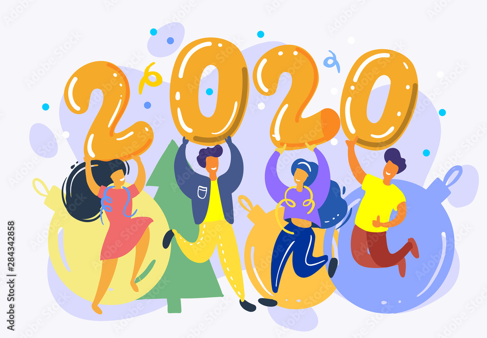 Illustration for the New Year 2020.