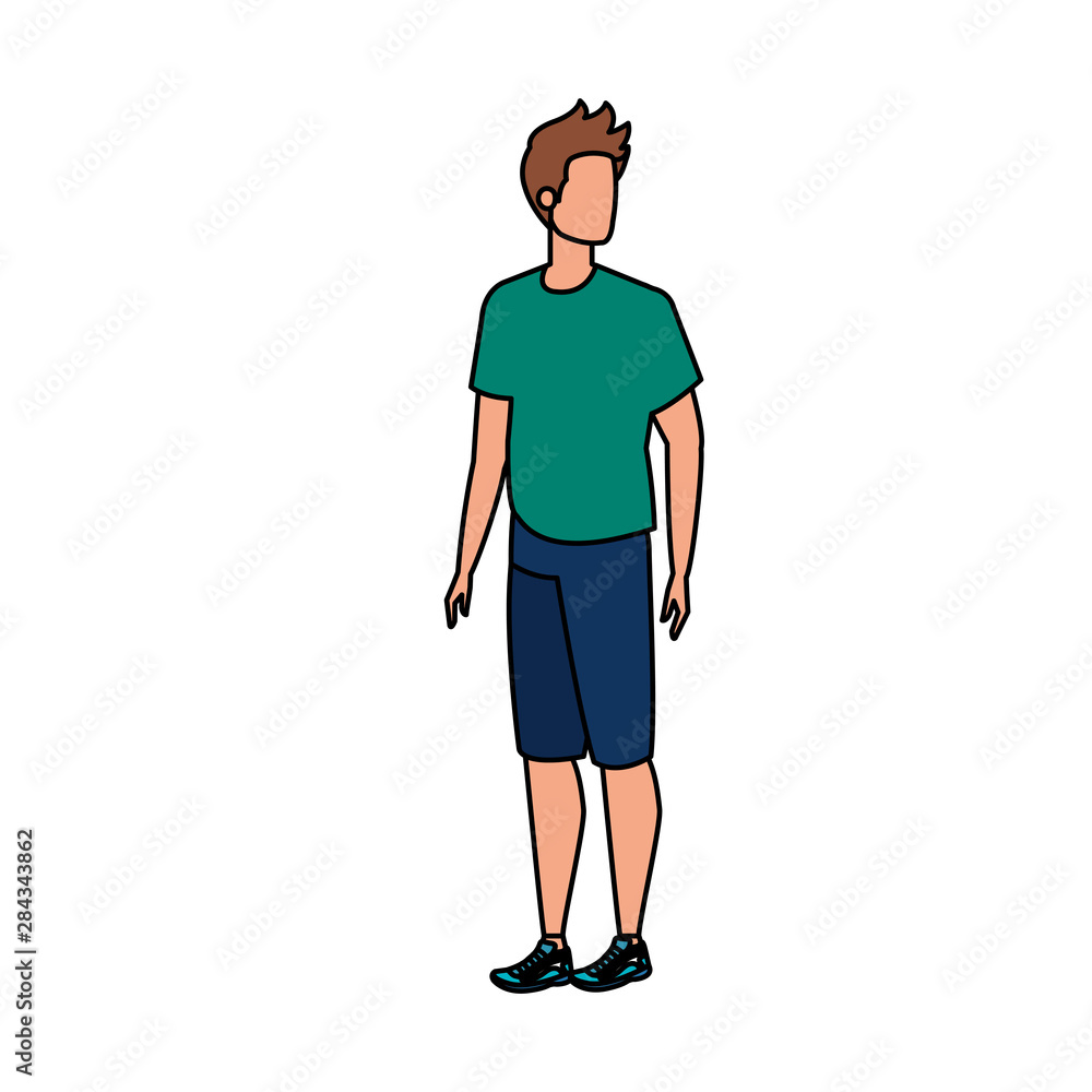 young and casual man character young and casual man character
