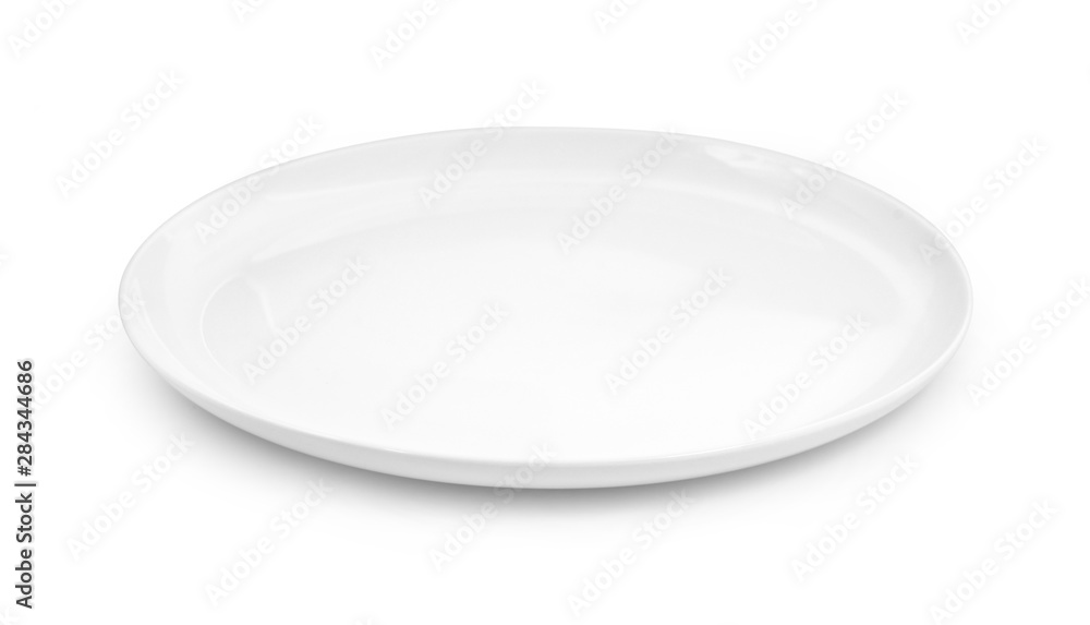 white plate isolated on white background. white plate isolated on white background.