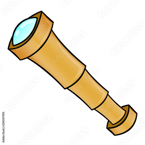 cartoon spyglass vector image on a white background