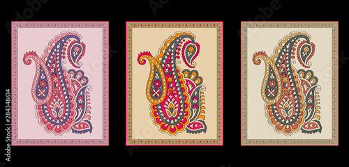 seamless Indian mughal flower motif background