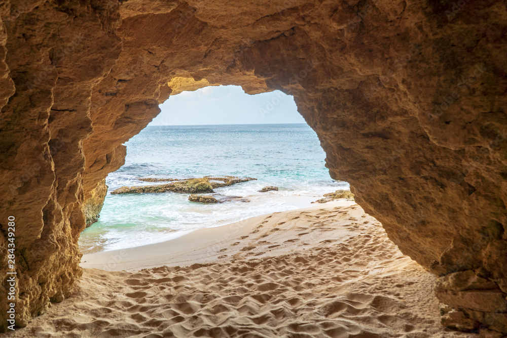 The natural caves at cupecoy beach on the beautiful island of St.Maarten/St.Martin