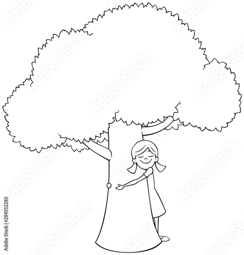 Tree Hugger Line Art