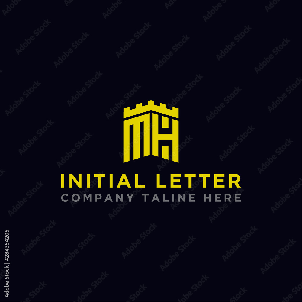 logo design inspiration, for companies from the initial letters MH logo icon. -Vectors