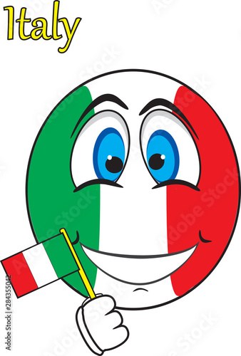 smiley face in the form of a flag Italy