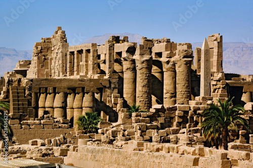 Temple of Karnak and Obelisk of Thutmose located in modern day Luxor or ancient Thebes, Egypt