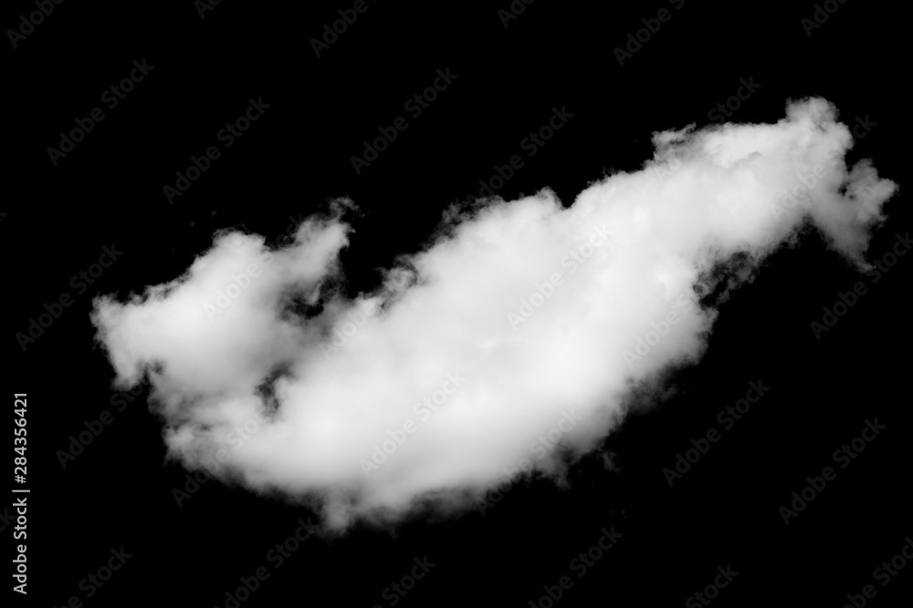 Single white cloud on black background.