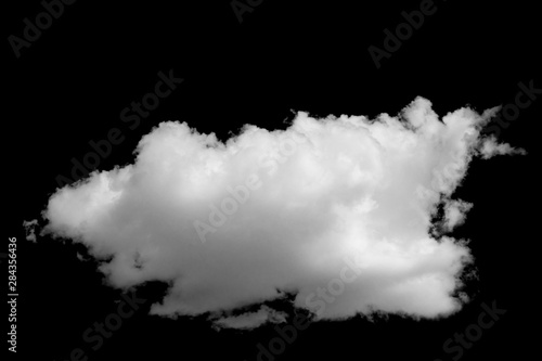 Single white cloud on black background.