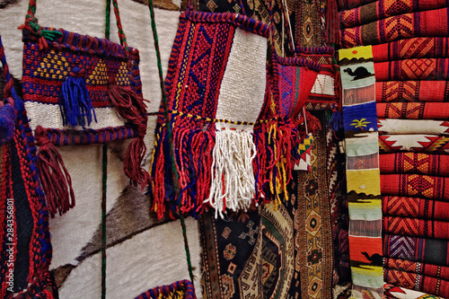 Colorful cloth items for sale at bazaar, Luxor, Egypt © Adam Jones/Danita Delimont