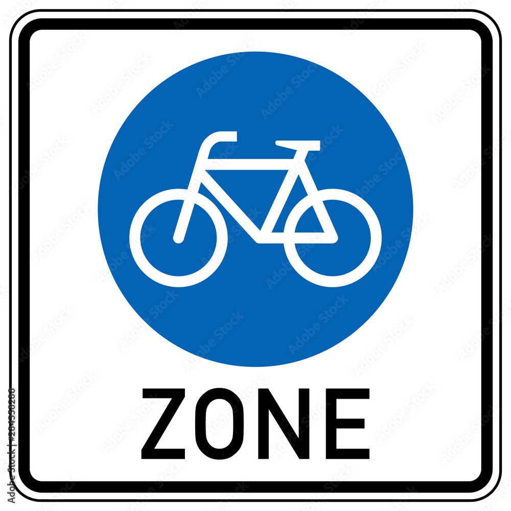 Fototapeta premium gz401 GrafikZeichnung - german - STVO Verkehrszeichen - Beginn einer Fahrradzone: (bicycle path) - simple template - quadratisch - poster xxl g8426