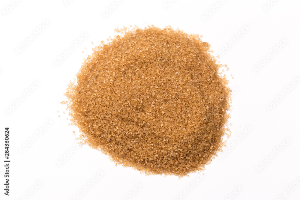 brown sugar isolated on white background. Top view. brown sugar isolated on white background. Top view.
