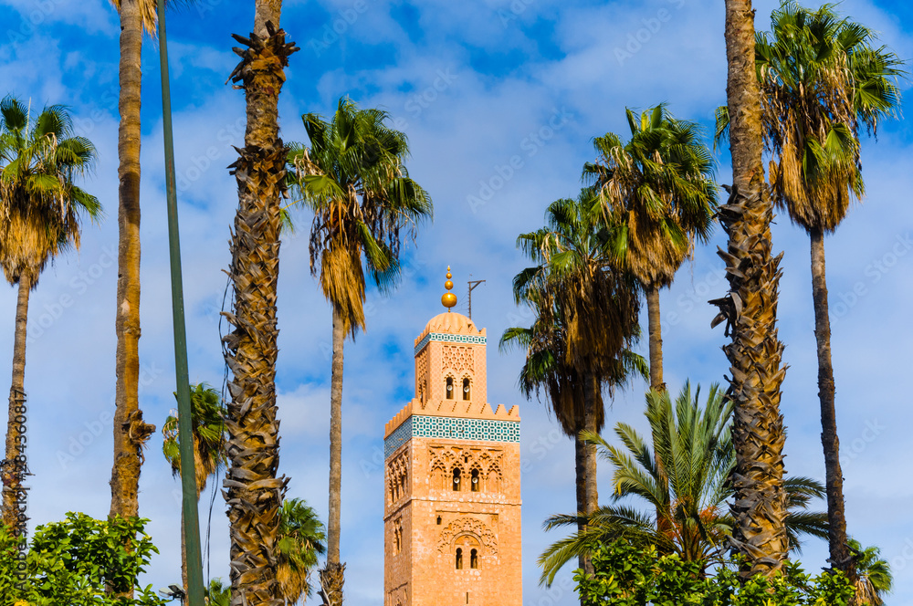 Fototapeta premium Minaret of the Koutoubia Mosque, Marrakesh, Morocco.