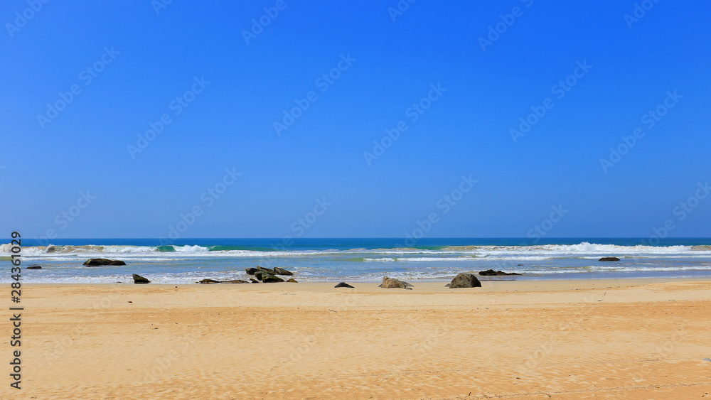 Panorama ocean beach with sand