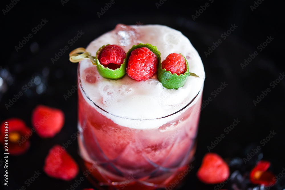 raspberry & lime cocktail with the fresh egg foam raspberry & lime cocktail with the fresh egg foam