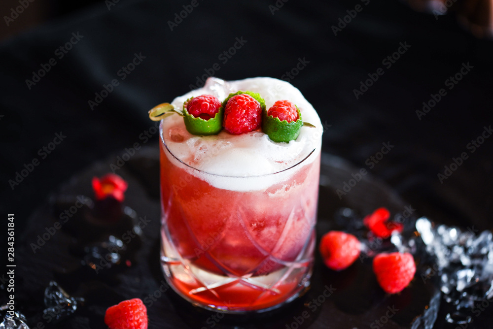 raspberry & lime cocktail with the fresh egg foam raspberry & lime cocktail with the fresh egg foam