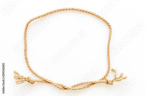 rope frame on white background top view mock up