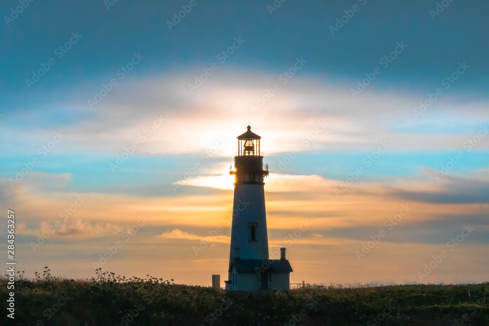 lighthouse at sunset