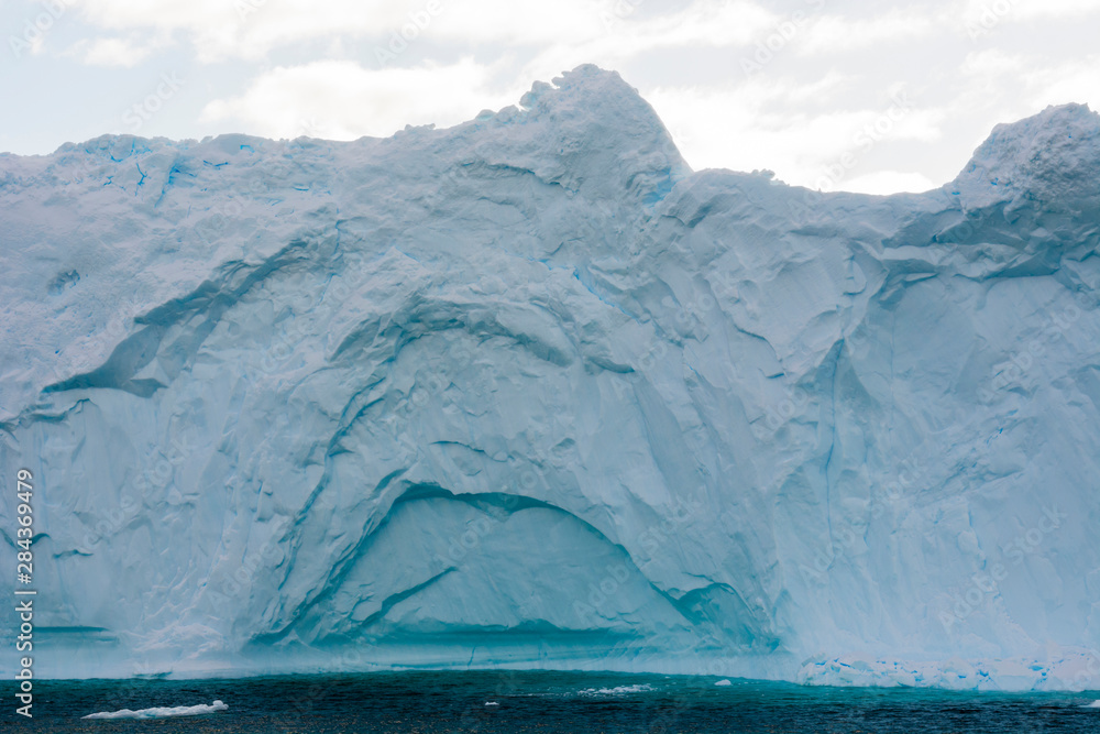 Antarctica. Paradise Harbor. Iceberg with an interesting texture.