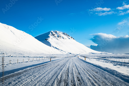 Frozen Road in Iceland