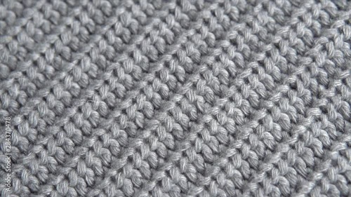 Wallpaper Mural Wool background. Grey wool clothes texture closeup, dolly shot. Knitted soft gray merino wool macro shot. Natural woolen fabric. 4K UHD video footage. 3840X2160 Torontodigital.ca