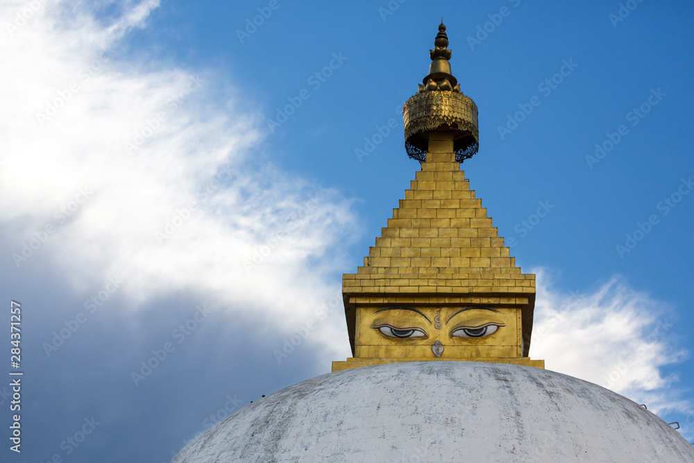 Asia, Bhutan, Punakha Valley. Stupa at the nunnery.