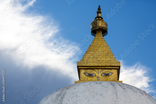 Canvas Print Asia, Bhutan, Punakha Valley. Stupa at the nunnery.