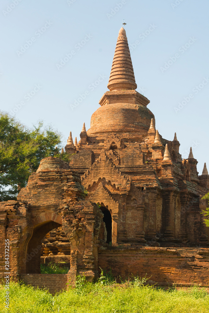 Myanmar. Bagan. Small brick temple.