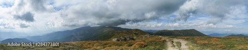 Carpathian mountains epic view summer traveling panorama landscape cloudy, nature travel