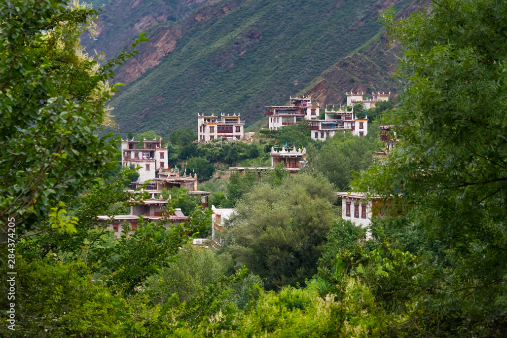 Tibetan village in the mountain, Zhonglu, Danba County, Garze Tibetan Autonomous Prefecture, western Sichuan, China