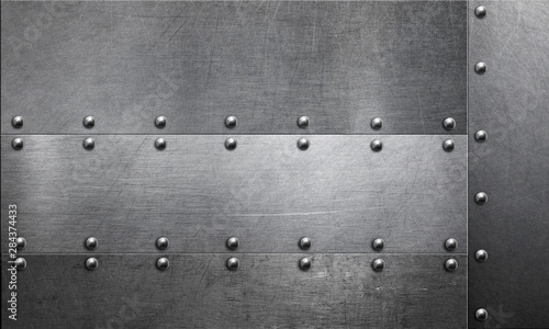 Metal steel plate with rivets