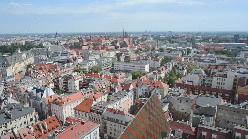 Wroclaw, Poland main square Rynek aerial drone panorama cityscape Wroclaw, Poland main square Rynek aerial drone panorama cityscape