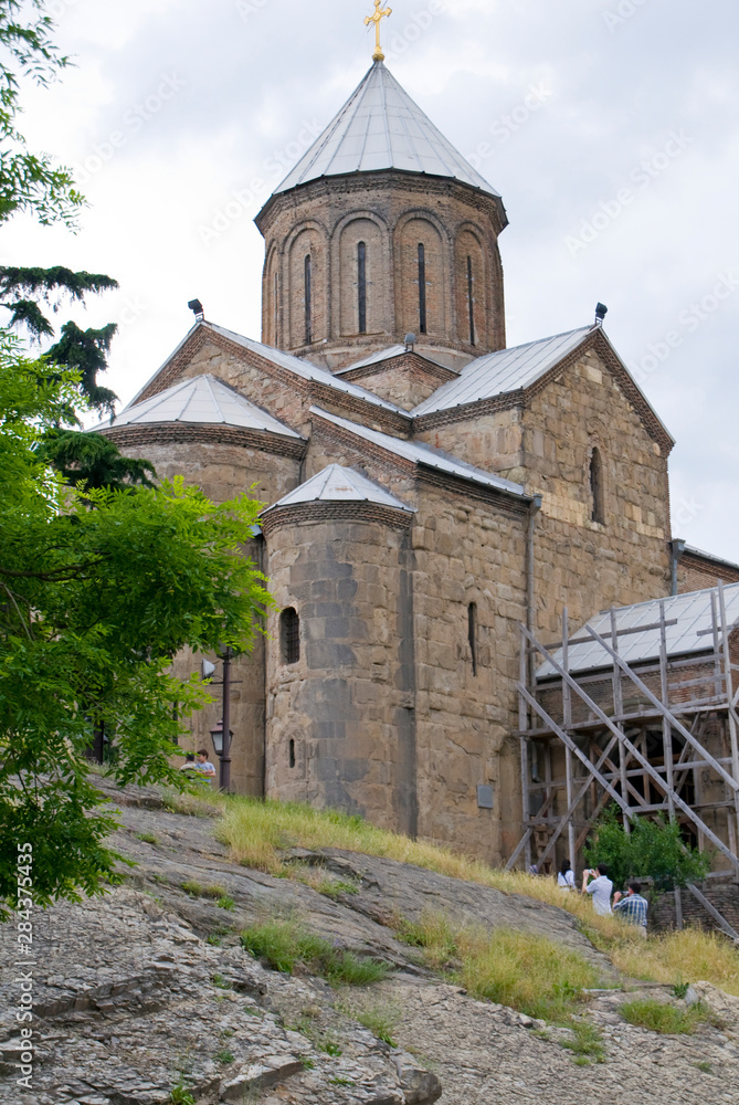 Metekhi church in the old town of Tbilisi, the capital of Georgia