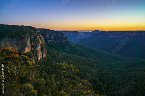 blue hour at govetts leap lookout, blue mountains, australia 39