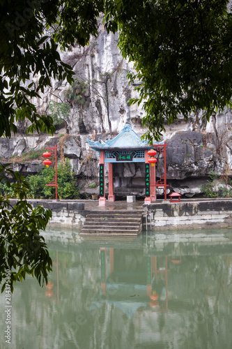 China, Guling, The lake and small Tea House of Jingjiang Prince City photo