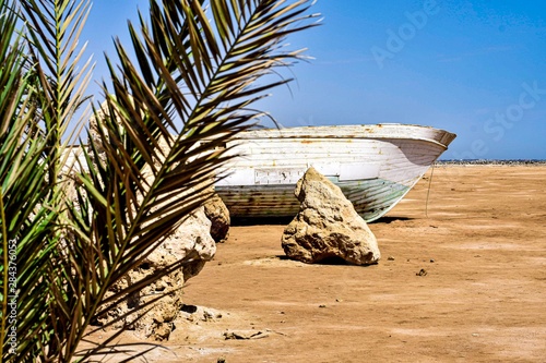 beach with umbrellas