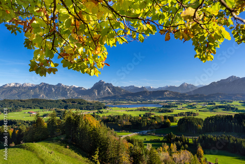 Fototapeta Naklejka Na Ścianę i Meble -  panoramic landscape in Bavaria at autumn